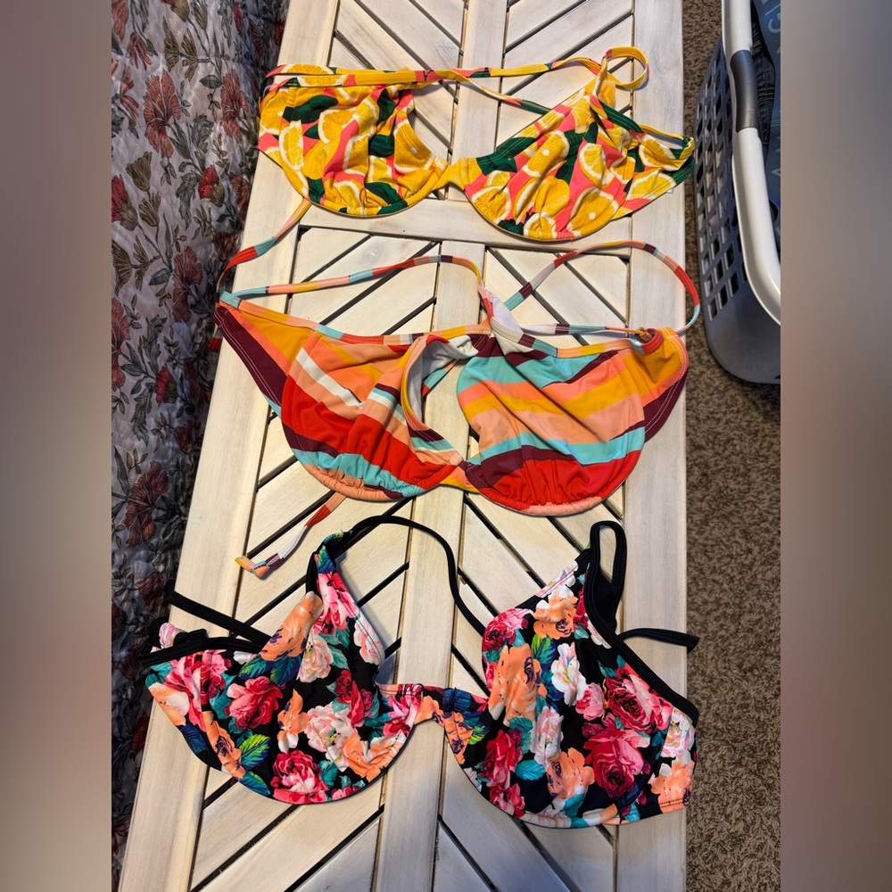 Body Glove Colorful Mixed Bikini Tops - Floral, Stripe & Citrus Prints